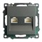 Розетка компьютерная 2-местная RJ-45 (механизм) STEKKER GLS00-7109-06 , серия Катрин, графит 50008 - фото 184996