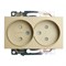 GLS10-7113-08 Розетка 2-местная с защитной шторкой (механизм) б/з, 250В, 10А, серия Катрин, золото 49225 - фото 185764