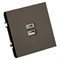 Розетка 2-местная USB + Type C (механизм), STEKKER, 250В, 20W, серия Эмили, RST10-5115-09, антрацит, soft touch 49931 - фото 186065