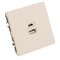 Розетка 2-местная USB + Type C (механизм), STEKKER, 250В, 20W, серия Эмили, RST10-5115-08, кашемир, soft touch 49905 - фото 186390