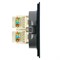 Розетка компьютерная 2-местная RJ-45 (механизм), STEKKER,  серия Мия, RST00-3111-05, черный бархат 50451 - фото 188827