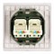 Розетка компьютерная 2-местная RJ-45 (механизм), STEKKER,  серия Мия, RST00-3111-08, пудровый жемчуг 50481 - фото 188875