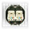 Розетка компьютерная 2-местная RJ-45 (механизм), STEKKER,  серия Мия, RST00-3111-01, белая магнолия 50437 - фото 188956