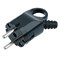 Вилка угловая с ушком с/з STEKKER,PPG16-40-201 , пластик, 250В, 16A, IP20, черный 50798 - фото 190801